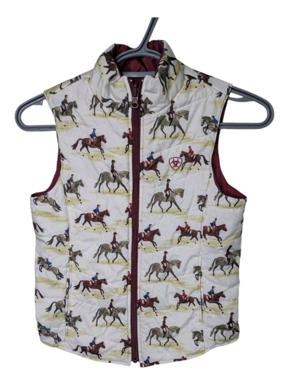 Ariat Bella Reversible Insulated Vest Horse In Flowers Sepia Rose Size Med (10)